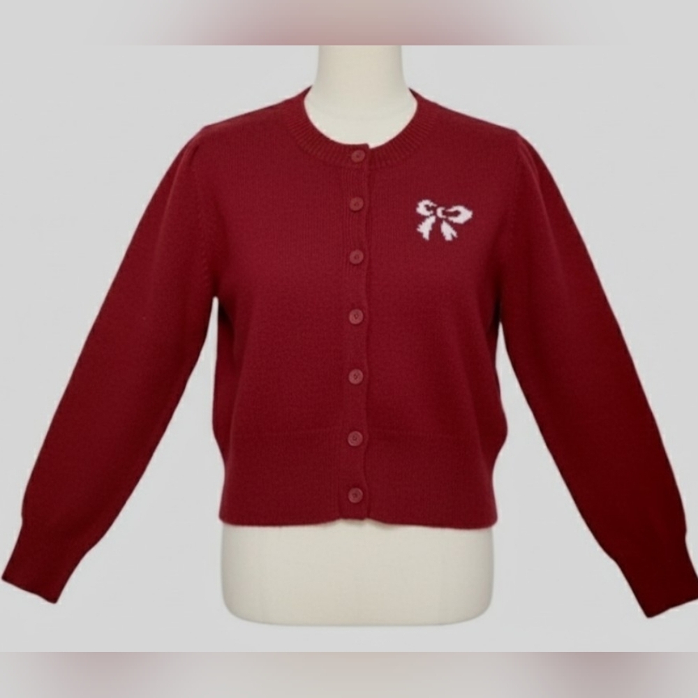 Princess Polly With a Bow Red Cardigan Size XS / S